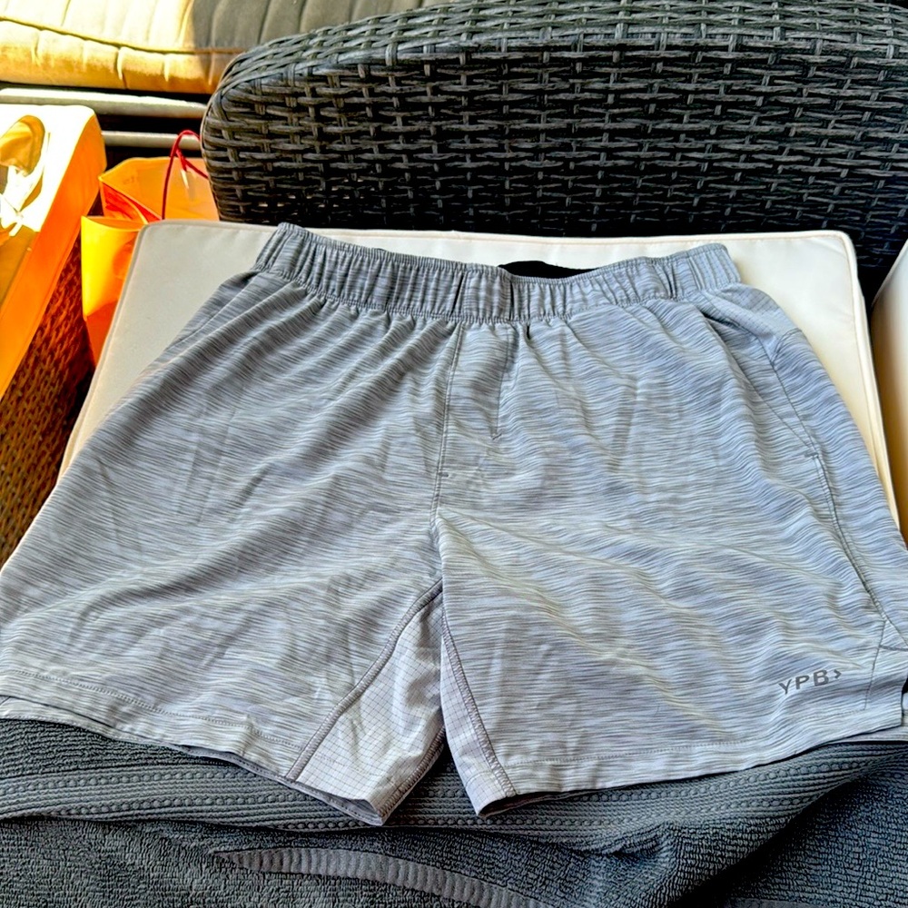A&F Men’s YPB Gray Athletic Shorts with Elastic Waistband